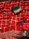 Jk 483 Viscose Bhandej Print Weaving Work Saree